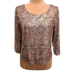 Cupcakes and Cashmere Pink Sequin Top Size S
